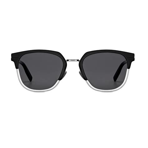 dior homme sunglasses al 13.5|AL13.15 Matte Black and Silver Square Sunglasses .